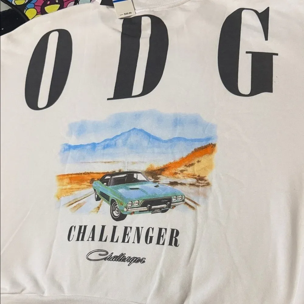 Grayson Threads - Men's Dodge Challenger Crewneck Sweatshirt White